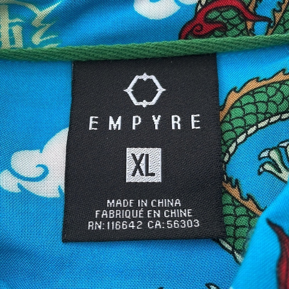 Men’s Empyre Button Down Short Sleeve Collared Dress Shirt With Dragons XL - Picture 11 of 16